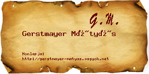 Gerstmayer Mátyás névjegykártya