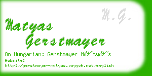 matyas gerstmayer business card